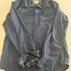 Columbia Shirt Mens Large Blue Advanced Evaporation Omni Wick Button Up Outdoors